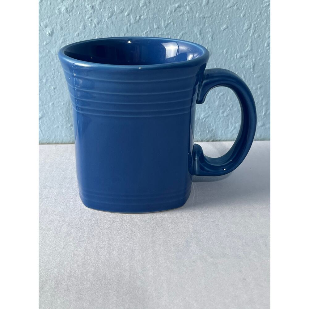 Fiesta Ware Square Coffee Mug Peacock Blue Homer Laughlin